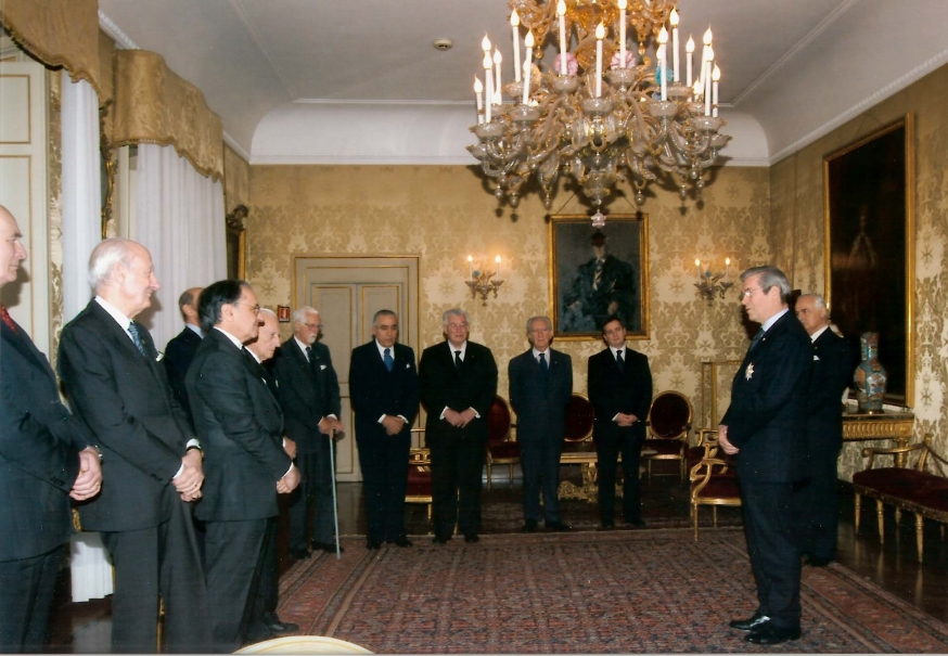 Pietro Lunardi durante la cerimonia di conferimento onorificenza Ordine Cavalieri di Malta