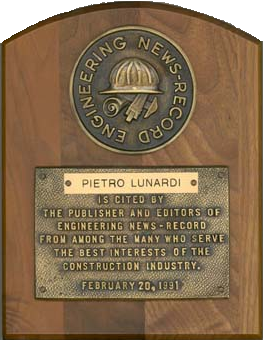 Pietro Lunardi nominato  “Man of the year in construction field” dalla rivista statunitense Engineering News-Record