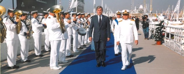 Pietro Lunardi durante la cerimonia della Marina Militare Italiana